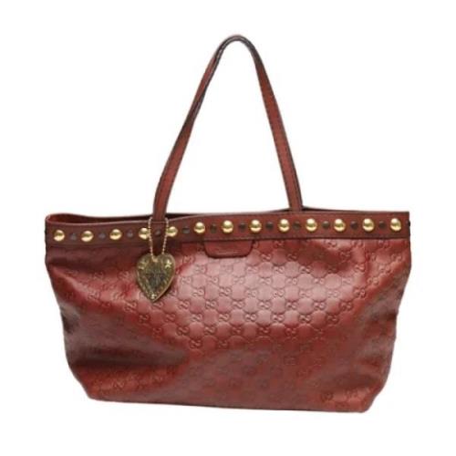 Pre-owned Leather totes Gucci Vintage , Red , Dames