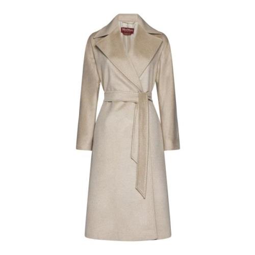 Umido Melange Cashmere Coat Max Mara Studio , Beige , Dames