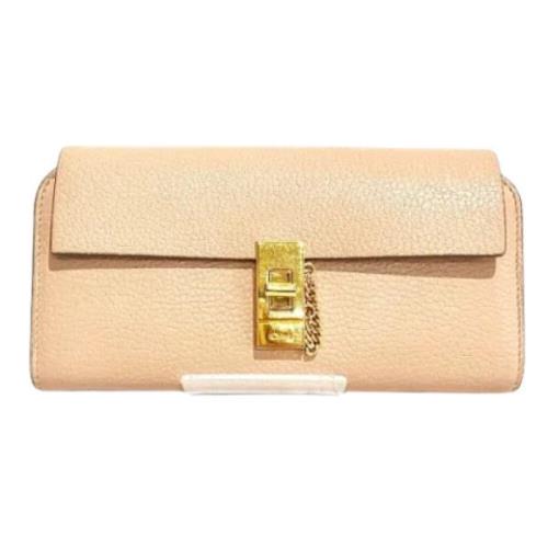 Pre-owned Leather wallets Chloé Pre-owned , Beige , Dames