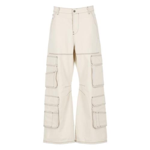 Cargo Beige Katoenen Jeans Diesel , Beige , Dames