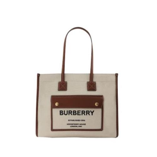 Cotton handbags Burberry , Beige , Dames