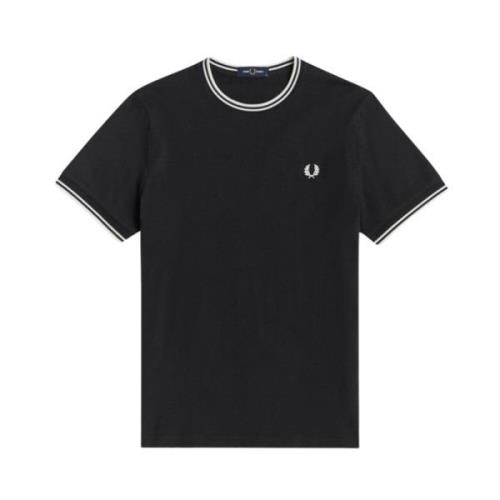 Casual Katoenen T-shirt Fred Perry , Black , Heren