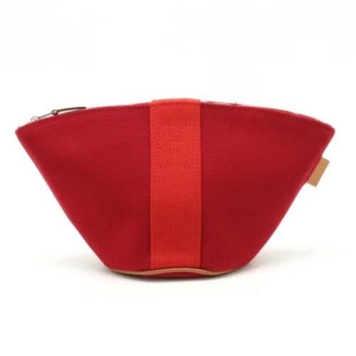 Pre-owned Canvas pouches Hermès Vintage , Red , Dames