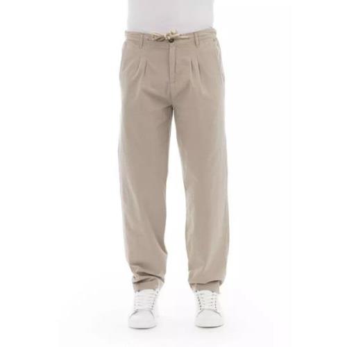 Beige Katoenen Chino Broek Baldinini , Beige , Heren