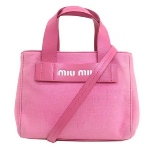 Pre-owned Canvas handbags Miu Miu Pre-owned , Pink , Dames