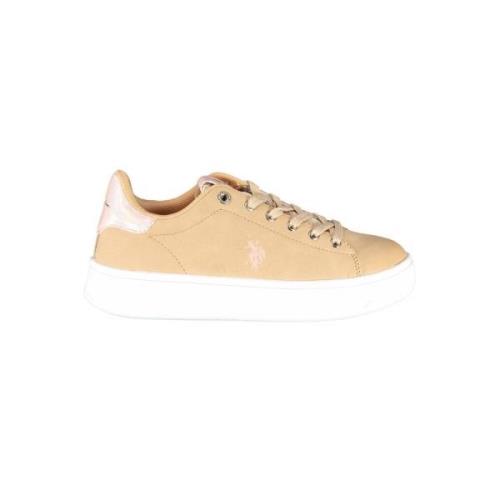 Beige Sneakers met Contrastdetail U.s. Polo Assn. , Beige , Dames