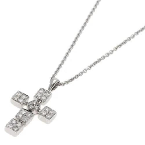 Pre-owned White Gold necklaces Bvlgari Vintage , Gray , Dames