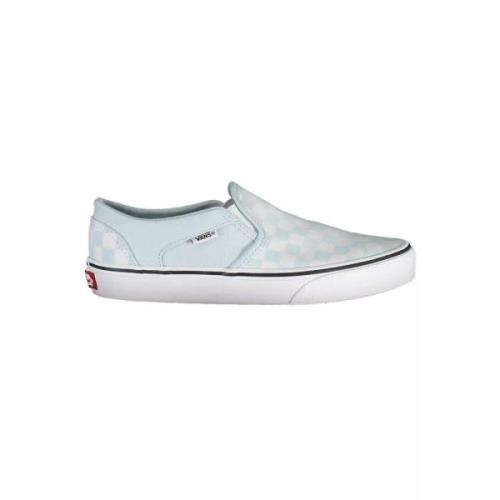 Lichtblauwe Polyester Sneaker met Elastiek en Logo Vans , Blue , Dames