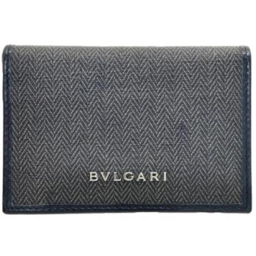 Pre-owned Leather wallets Bvlgari Vintage , Gray , Heren