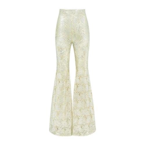 Zilveren Guipure Kant Flare Broek Nina Ricci , Gray , Dames