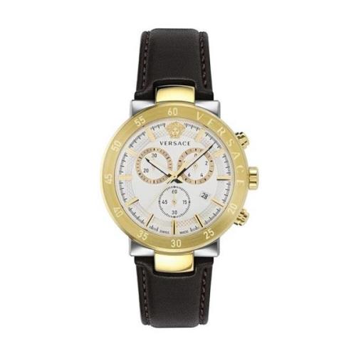 Urban Mystique Chronograaf Leren Horloge Versace , Yellow , Heren