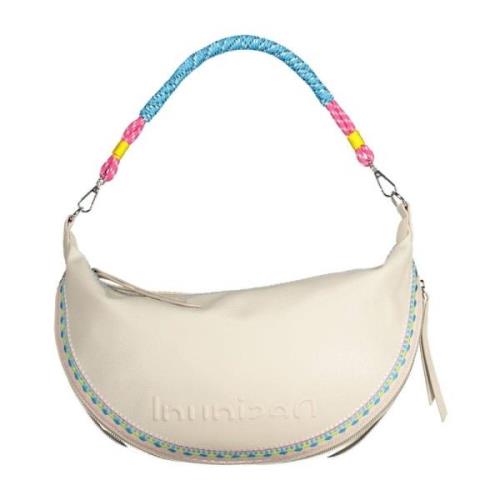 Witte Geborduurde Uitbreidbare Handtas Desigual , White , Dames