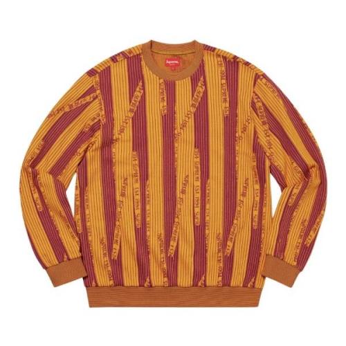 Gestructureerde Gestreepte Crewneck Sweaters Supreme , Yellow , Heren