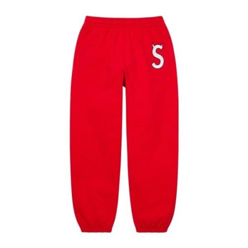 Beperkte oplage S Logo Sweatpant Rood Supreme , Red , Heren