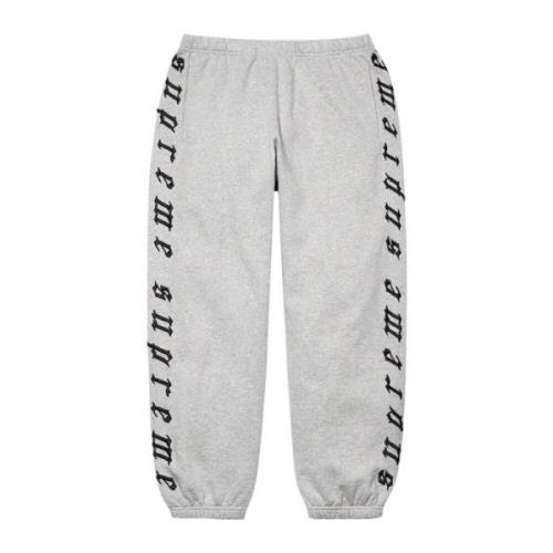 Verhoogde borduurwerk Sweatpant Heather Grey Supreme , Gray , Heren