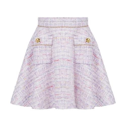 Lila Tweed Skater Mini Rok Nina Ricci , Purple , Dames