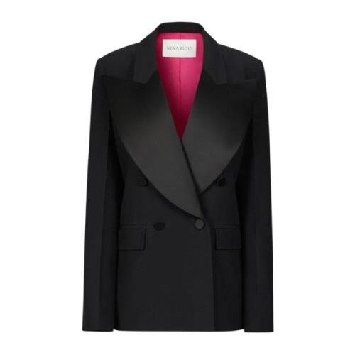 Zwarte Oversized Double-Breasted Blazer Nina Ricci , Black , Dames