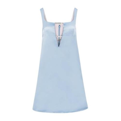 Blauwe Satijnen Mini A-Lijn Jurk Nina Ricci , Blue , Dames