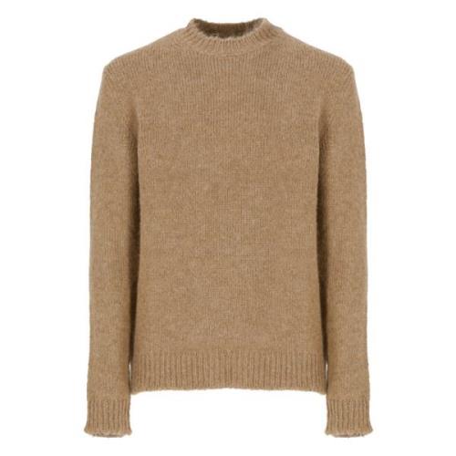 Bruine Alpaca Crewneck Sweater Jil Sander , Brown , Heren