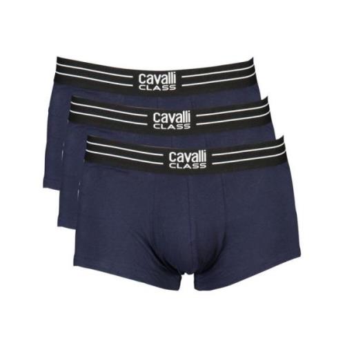 Blauwe Katoenen Boxerondergoed Set Cavalli Class , Blue , Heren