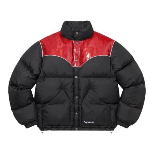 Glitter Yoke Down Puffer Jacket Zwart Supreme , Black , Heren