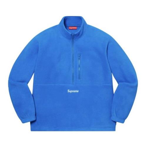 Bright Blue Polartec Half Zip Pullover Supreme , Blue , Heren