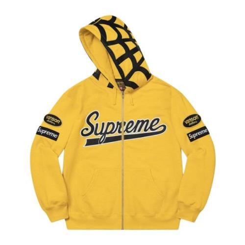 Spider Web Zip Up Hoodie Limited Edition Supreme , Yellow , Heren