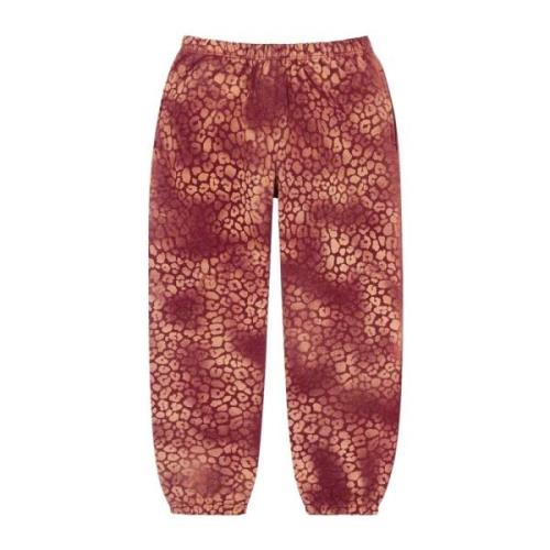 Bleached Leopard Sweatpant Cardinal Supreme , Red , Heren