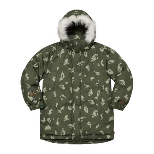 Limited Edition Waterdichte Dons Parka Olijf Camo Supreme , Green , He...