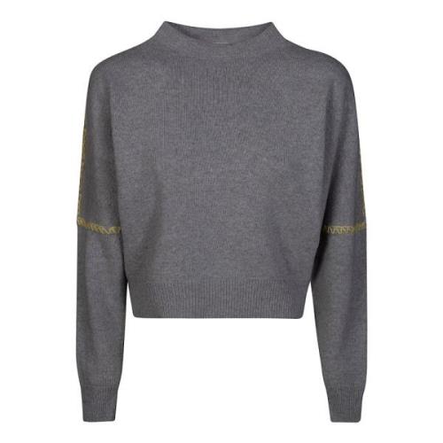 Ronde Hals Inzet Top Marni , Gray , Dames