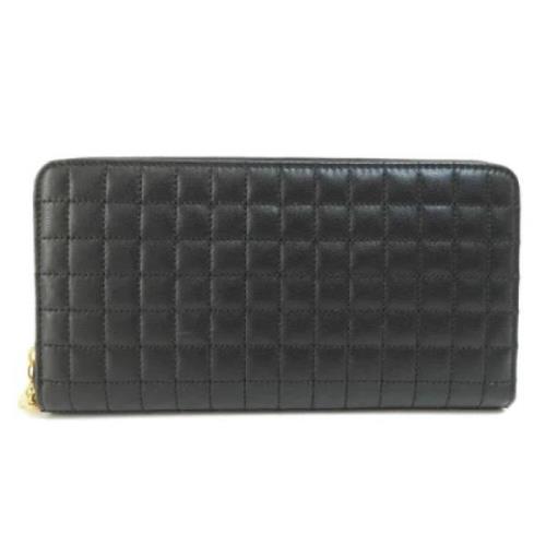 Pre-owned Leather wallets Celine Vintage , Black , Dames