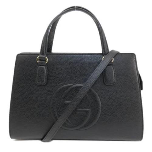 Pre-owned Leather handbags Gucci Vintage , Black , Dames