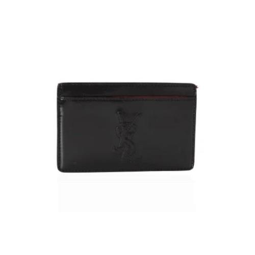 Pre-owned Leather wallets Yves Saint Laurent Vintage , Black , Dames