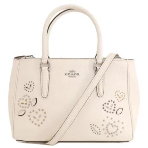 Pre-owned Leather handbags Coach Pre-owned , Beige , Dames