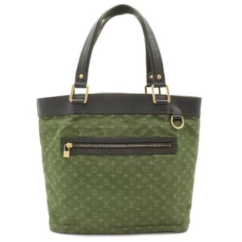 Pre-owned Canvas totes Louis Vuitton Vintage , Green , Dames