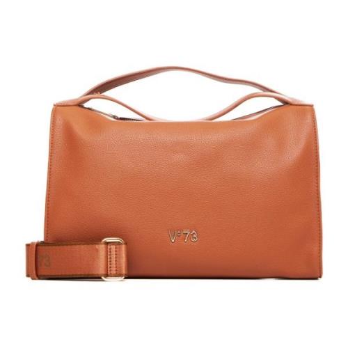 Bruine Leren Tas V73 , Brown , Dames