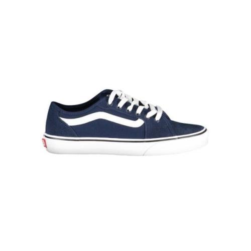 Blauwe Sneaker met Veters en Logo Vans , Blue , Heren