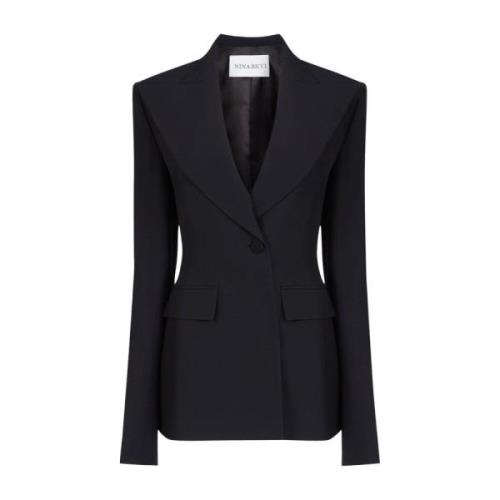 Zwart Slim Fit Blazer Nina Ricci , Black , Dames