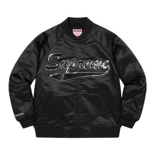 Beperkte oplage Sequin Logo Varsity Jacket Supreme , Black , Heren