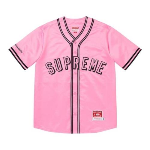 Beperkte oplage Roze Satijnen Baseball Jersey Supreme , Pink , Heren