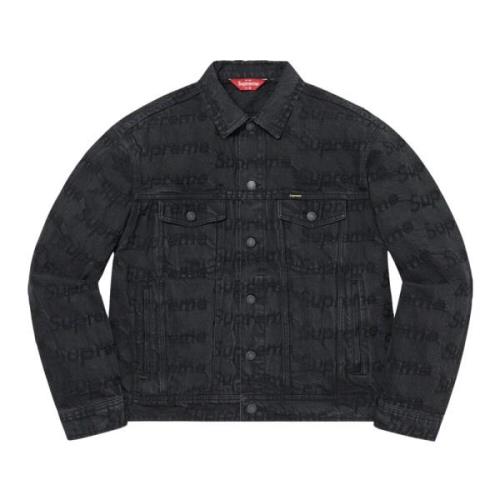 Beperkte oplage Denim Trucker Jacket Zwart Supreme , Black , Heren