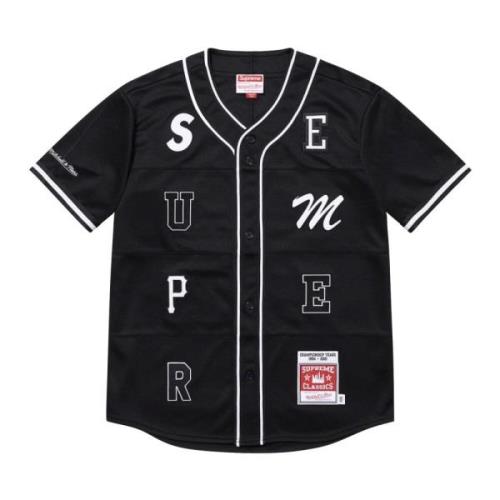 Patchwork Baseball Jersey Zwart Limited Edition Supreme , Black , Here...