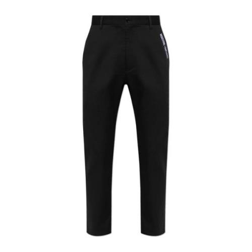 Broek met geborduurd logo Moschino , Black , Heren