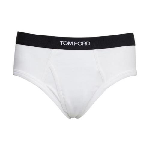 Wit Katoenen Elastische Taille Slip Ondergoed Tom Ford , White , Heren