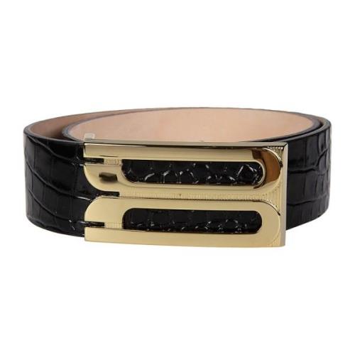 Leren riem met gouden sluiting Victoria Beckham , Black , Dames