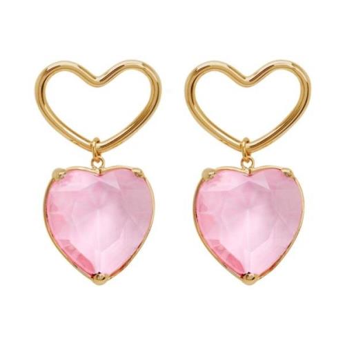 Roze Hart Hanger Oorbellen Nina Ricci , Pink , Dames