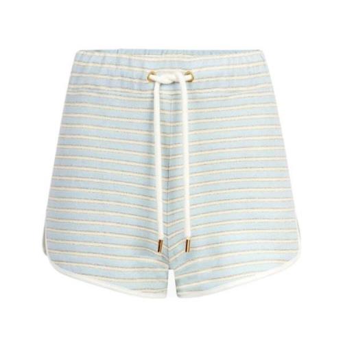 Blauw & Goud Gestreepte Terry Katoen Hotpants Nina Ricci , Blue , Dame...