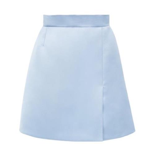 Blauwe Satijnen A-Lijn Mini Rok Nina Ricci , Blue , Dames