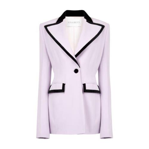 Lila Tuxedo Detail Blazer Nina Ricci , Purple , Dames