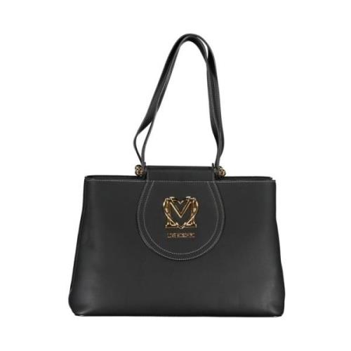 Zwarte Polyethyleen Handtas met Diverse Functies Love Moschino , Black...